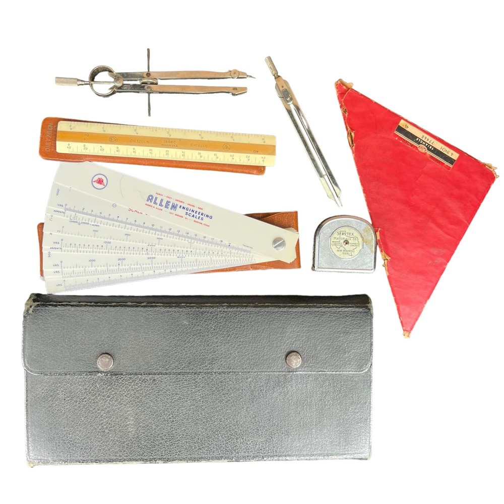 Vintage Drafting Kit and Other Accessories Charvos #814 Germany